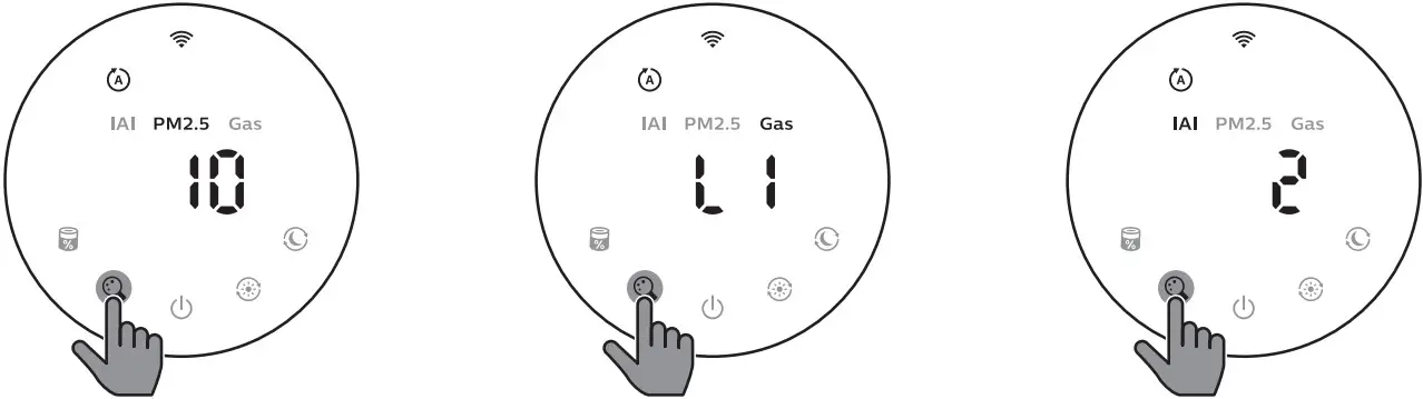 Switching the display indicator