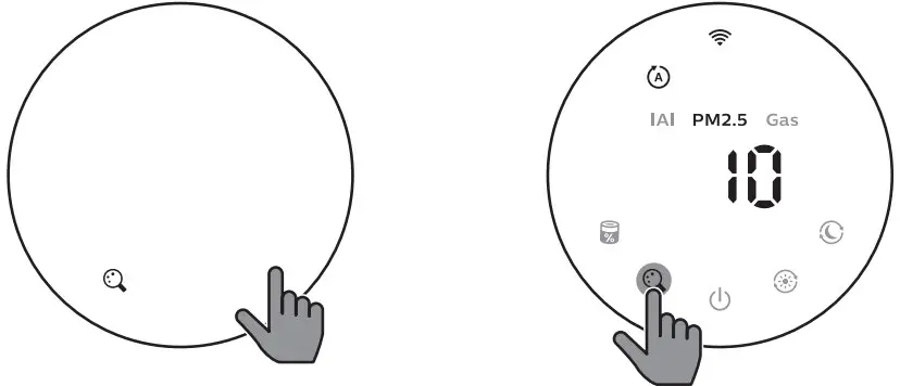 Using the light on/off function