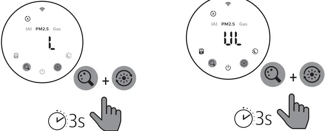 Setting the child lock