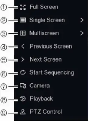 TruVision TVR-1716-2T - Controlling live view mode