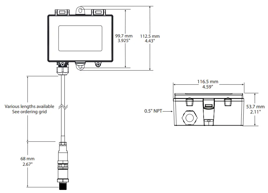 GREYSTONE HAGP Series High Accuracy Gage Pressure Transmitter-DIMENSIONS