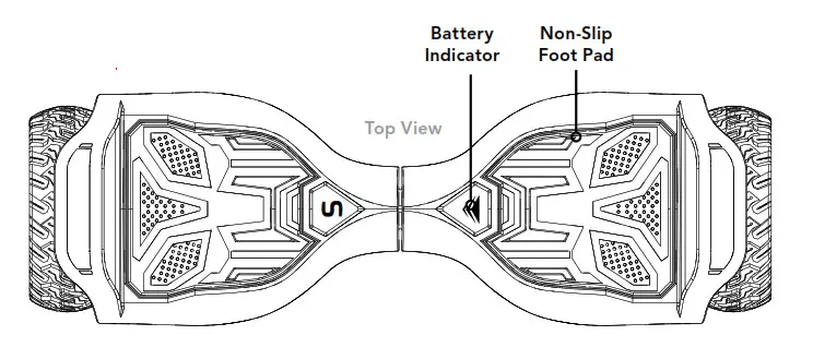 SWAGTRON T580 Warrior Bluetooth Hoverboard - Top View