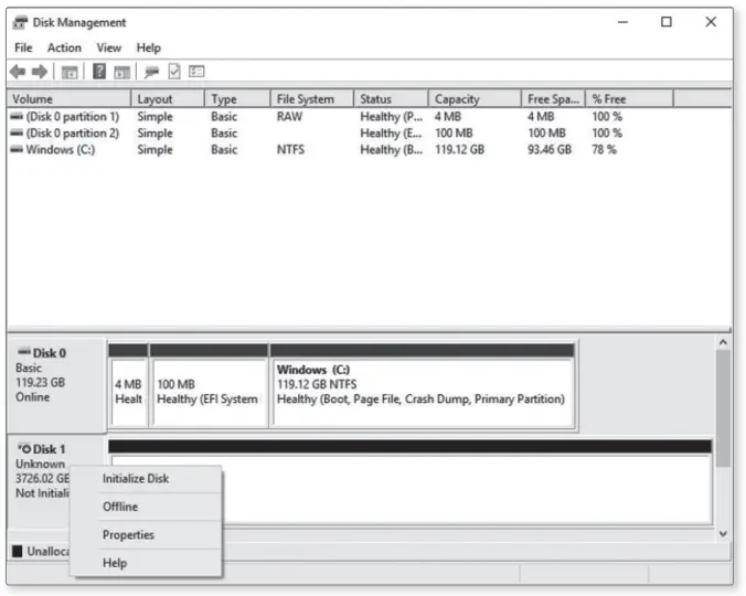 WISENET PRO 7510B4 PC NVR for Recording - Disk screen