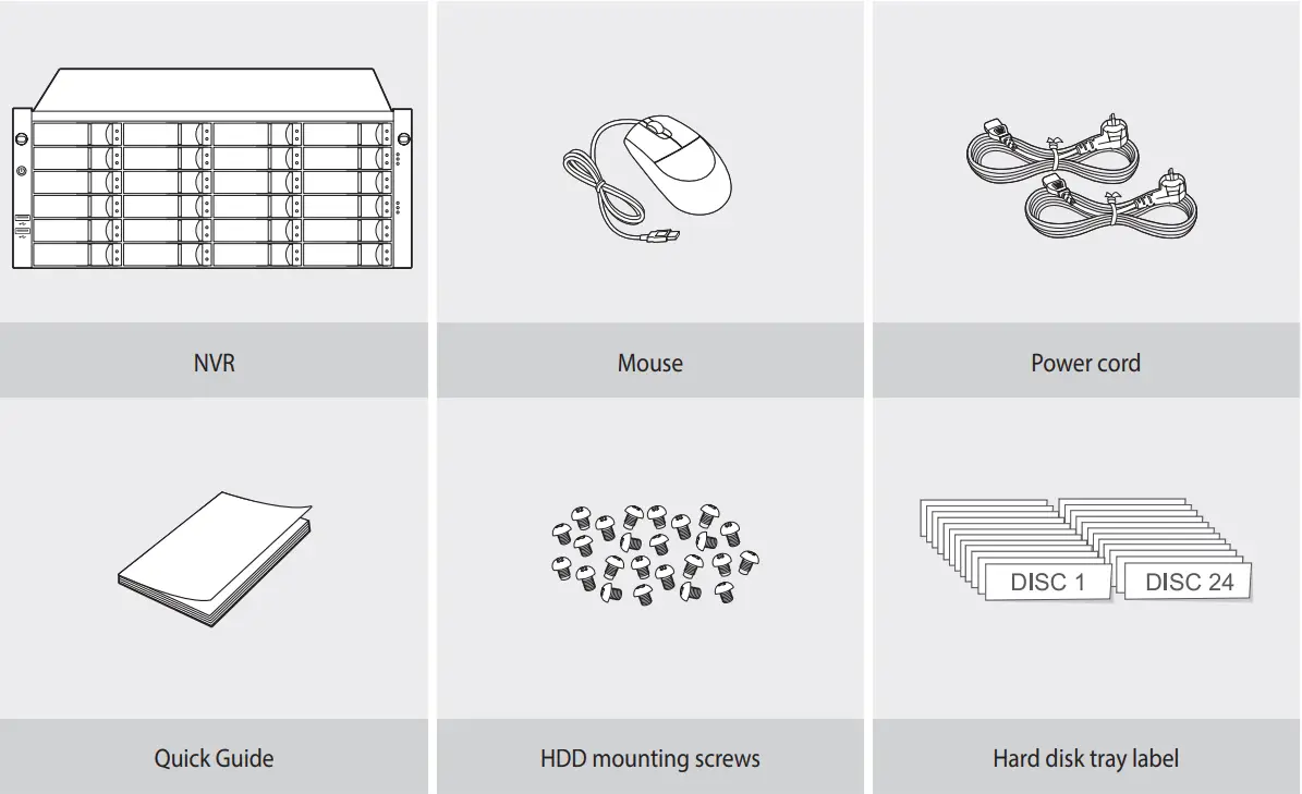WISENET PRO 7510B4 PC NVR for Recording - Package Contents