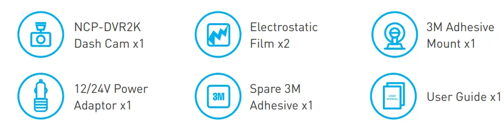 Supercheap NCP-DVR2K Dash Cam 2K Discreet with GPS and Super capacitor and Wi-Fi - package