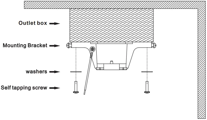 ParrotUncle F6277110V Ceiling Fan - electrical box