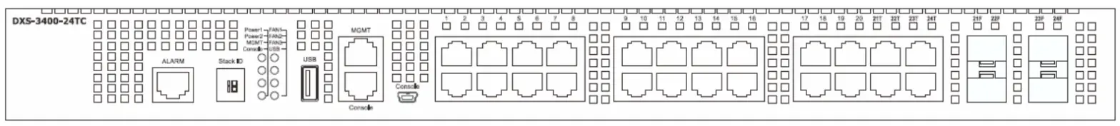 D-Link DXS-3400-24TC 20-Port 10GBase - Front Panel