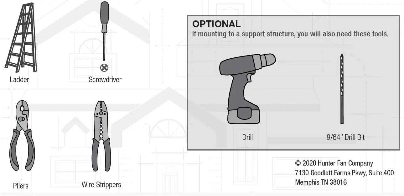 Here are the tools you’ll need to complete your installation