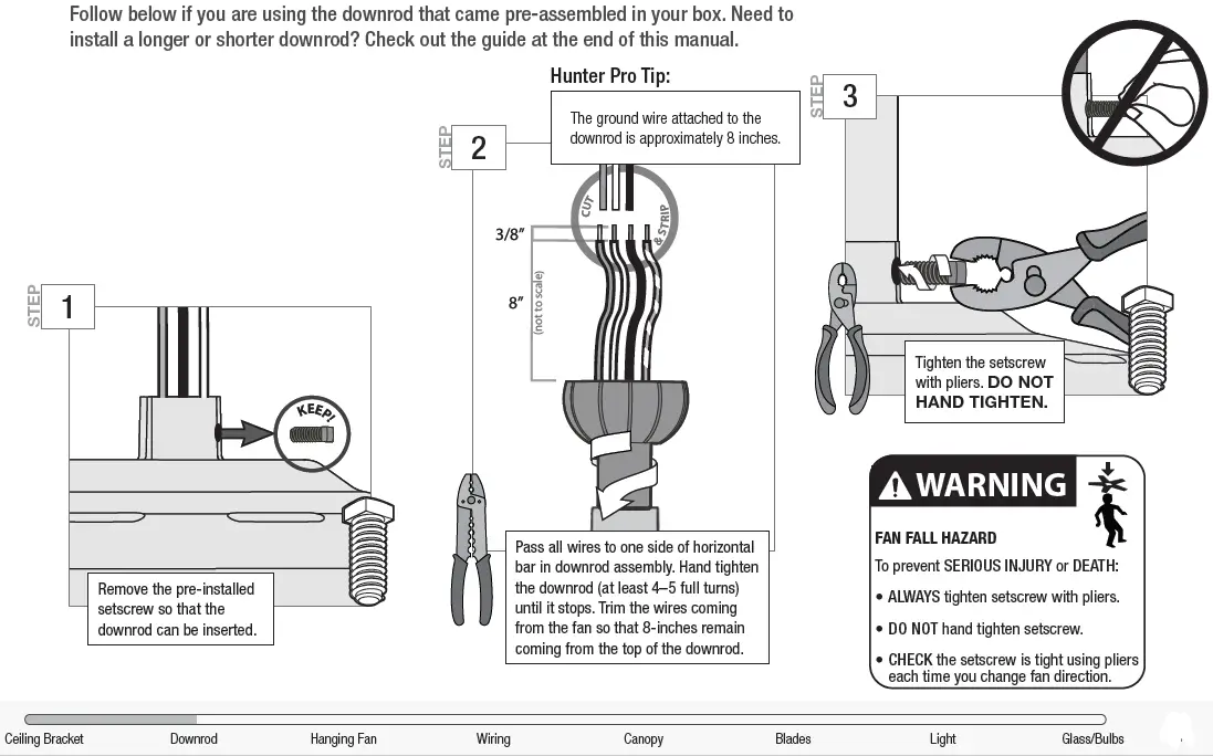 Installing the Downrod