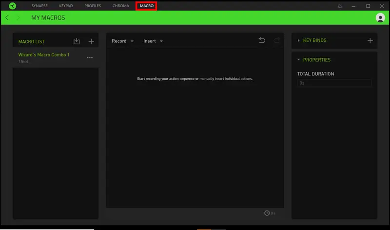 macros on Razer Synapse-3