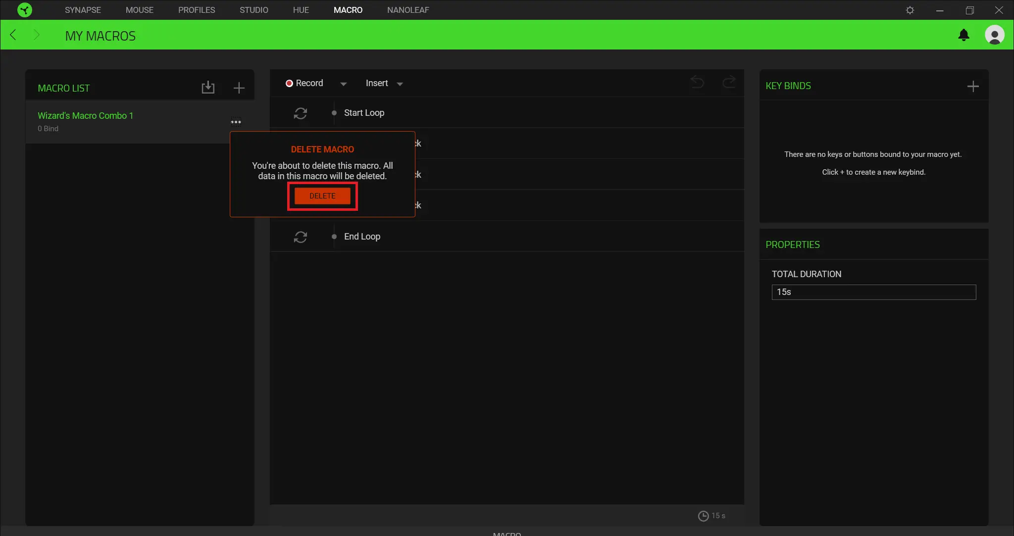 macros on Razer Synapse-3