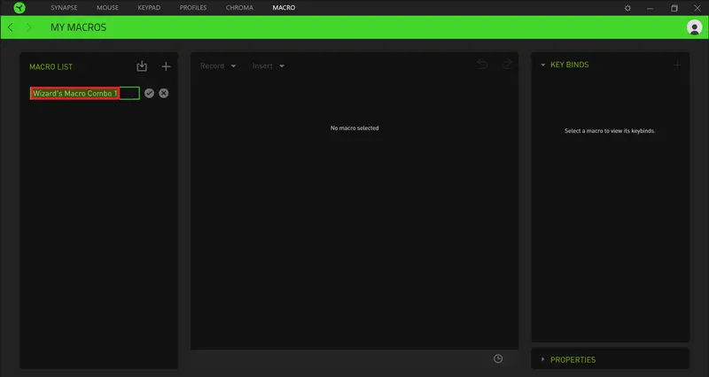 macros on Razer Synapse-3