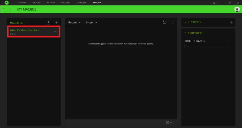 macros on Razer Synapse-3
