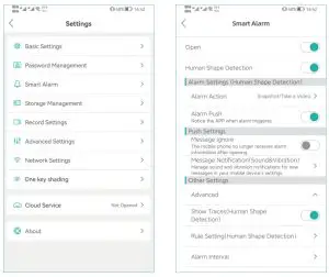 Techage PT185G 5MP PTZ WiFi IP Camera Outdoor Wireless AI Security Camera - setting