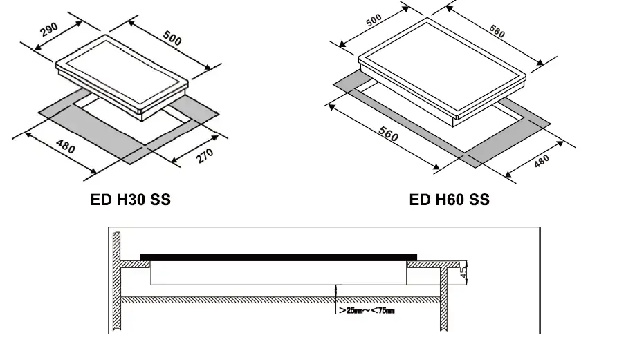 eurotech ED-H60SS 60cm Hotplate Cooktop Instruction Manual-4