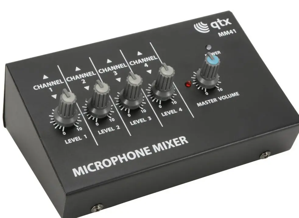 qtx MM41 4 Channel Mini Microphone Mixer IMAGE