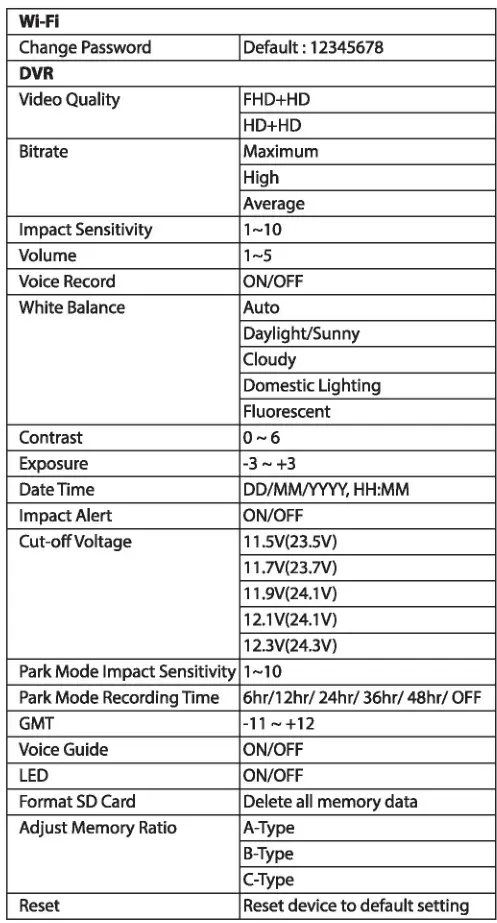 BLAUPUNKT Digital Video Recorder - System Setup