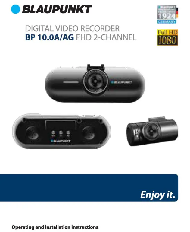 BLAUPUNKT Digital Video Recorder User Manual