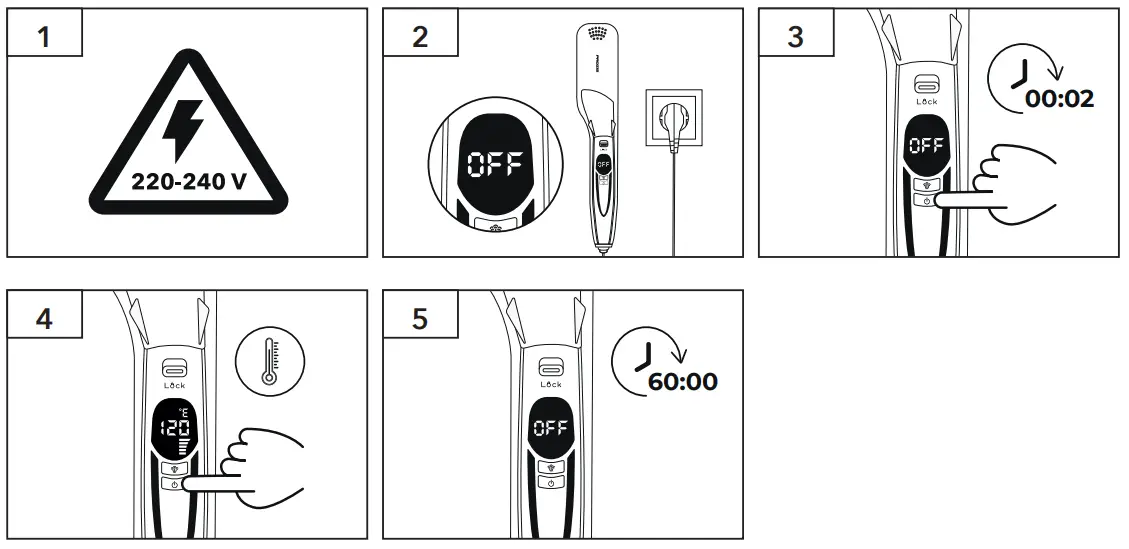 PROZIS Stellar Steam Hair Straightener-Switch on