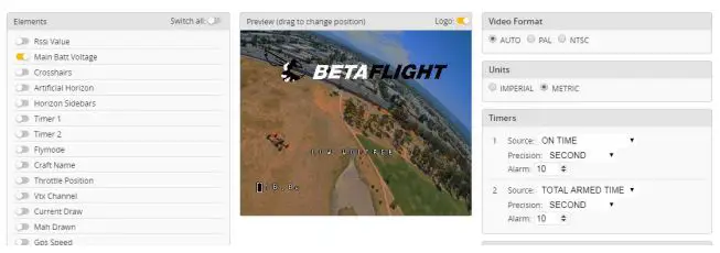 HGLRC Stack FD F4 Mini Fight controller - OSD settings