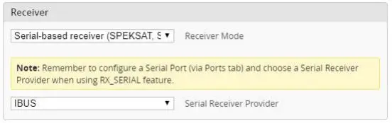 HGLRC Stack FD F4 Mini Fight controller - Setting up the receiver 5