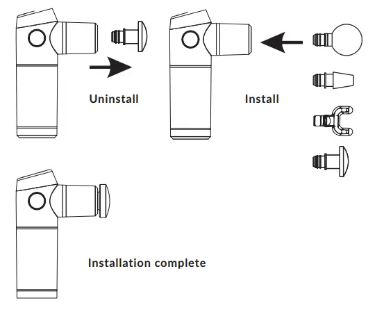 MEDIC THERAPEUTICS MT TRAVMG 001 Travel Massage Gun - Installing the Massage Heads