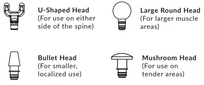 MEDIC THERAPEUTICS MT TRAVMG 001 Travel Massage Gun - Massage Heads