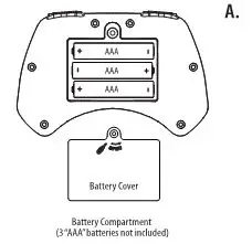 amaxbrands Hd Streaming Video Drone - REMOTE CONTROL BATTERY INSTALLATION