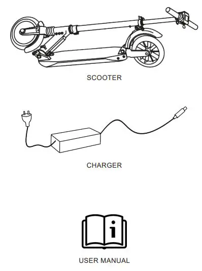 e TWOW Portable Electric Scooter - BOX CONTENT