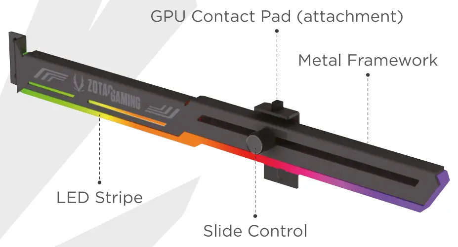 ZOTAC 291 CN001 50ZTF Gaming RGB GPU Support Bracket-fig1