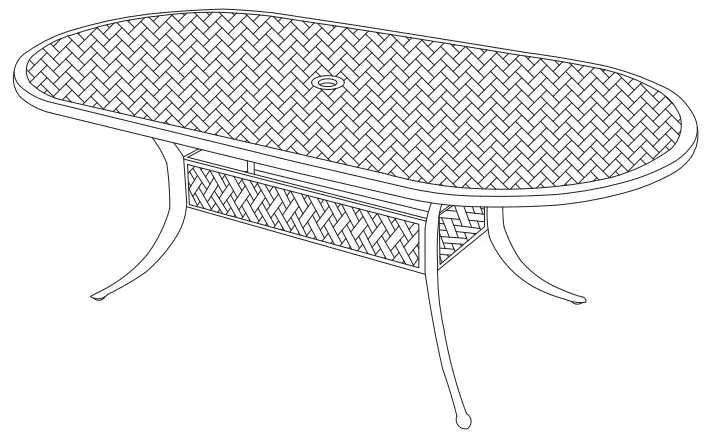 Patio time 72x42inch Cast Aluminum Oval Dining Table2