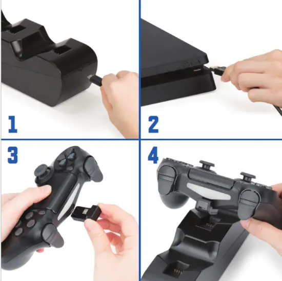 NITHO PS4 CHST K Charging Station for Two PS4 Controllers - Fig