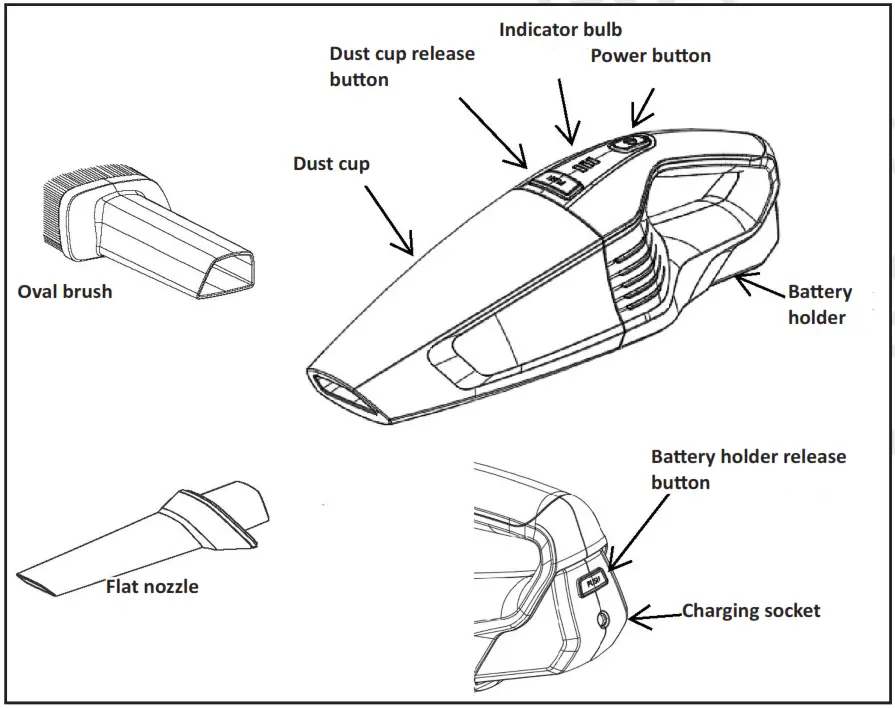 BORMANN BVC3200 Elite Rechargeable Cordless Handheld Vacuum Cleaner - Parts