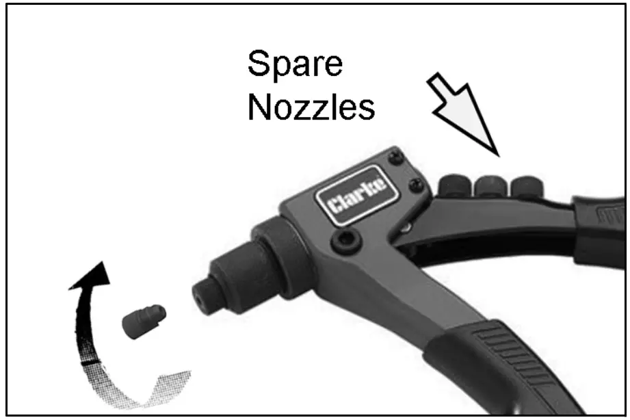 Clarke CHT876 Single Hand Riveter - equipped