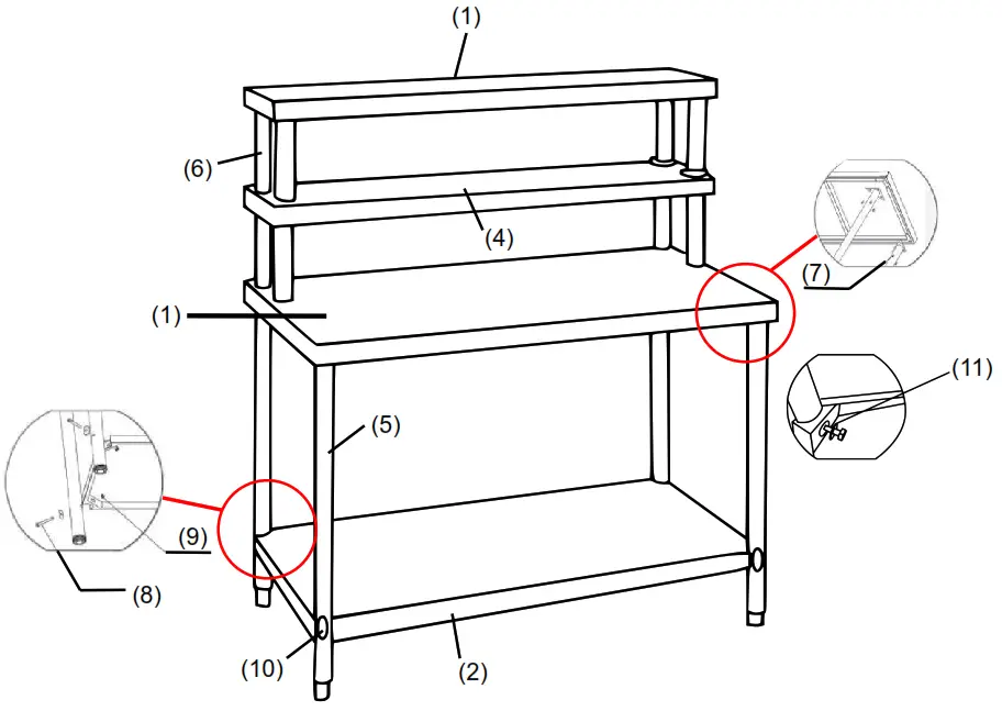 XPOtool 61841 Stainless Steel Shelf - fig1
