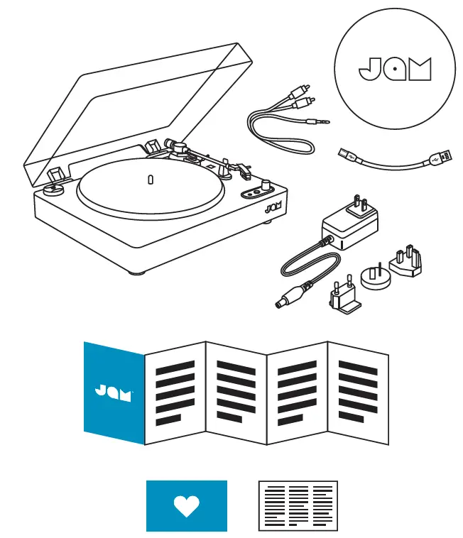 JAM HX-TT400-B Spun Out Bluetooth Turntable fig 1
