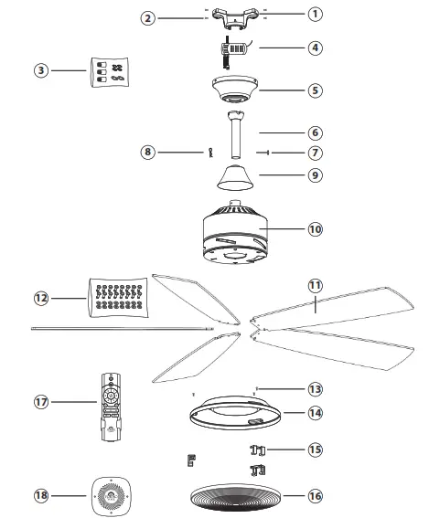 FORNO VOCE CF01360 Voice Activated Ceiling Fan- Fig13