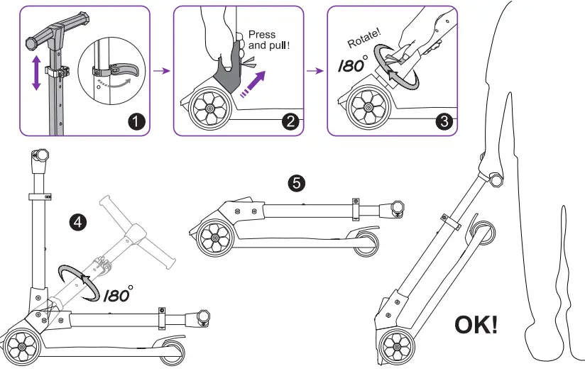 HURTLE HURXLBU 3-Wheel Foldable Kids Scooter-fig4