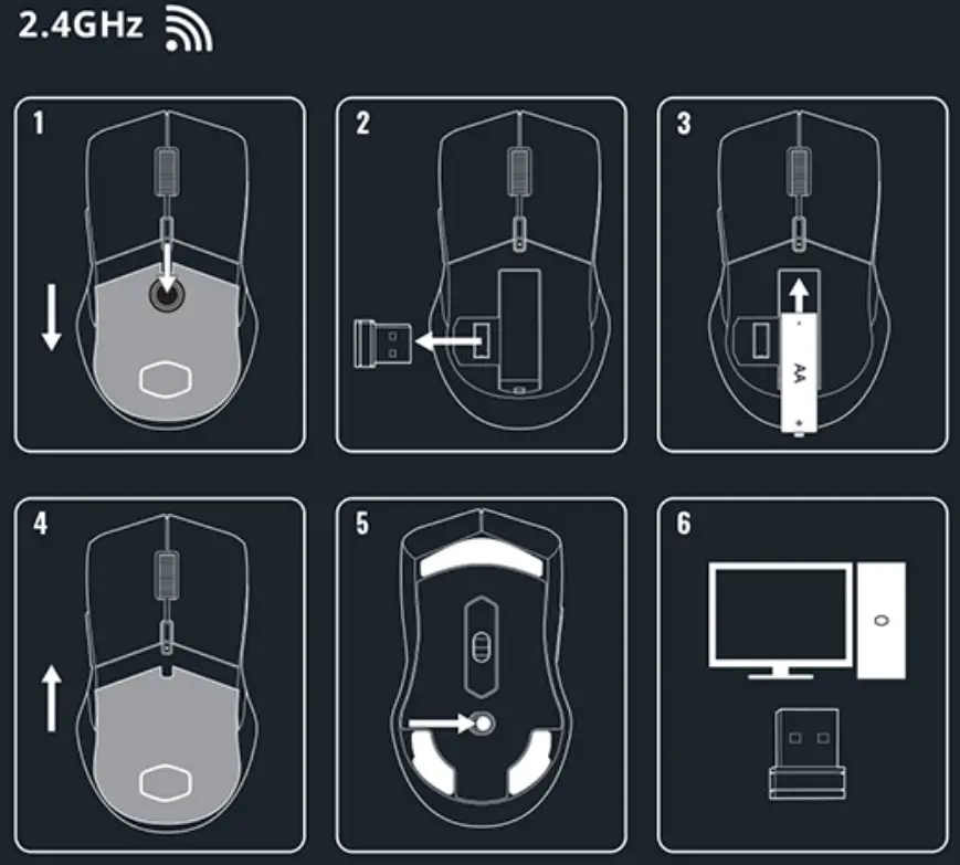 COOLER MASTER MM731 Wireless Light Gaming Mouse - WIRELESS SETUP