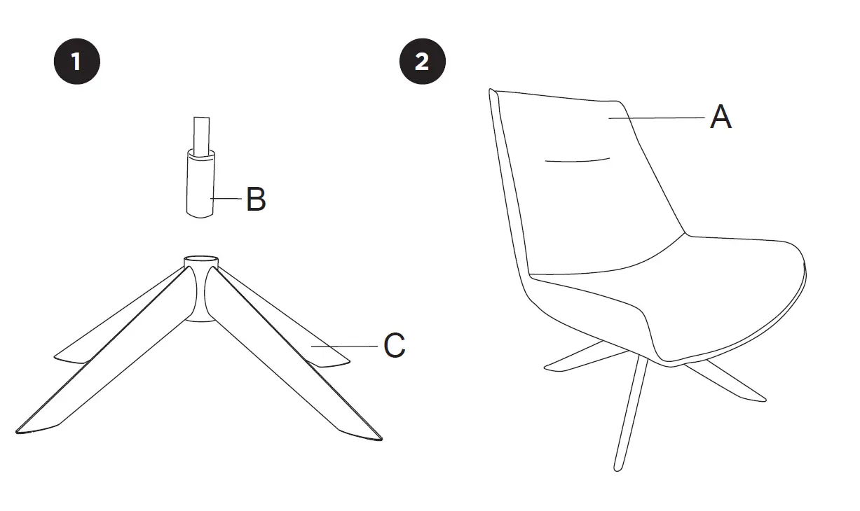 Woood-SKYLER-Swivel-Armchair-Instruction-FIG-2