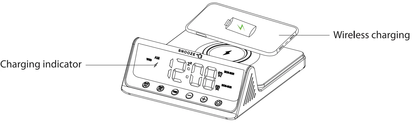 Snooze AW001 Wireless Charging Alarm Clock fig 4