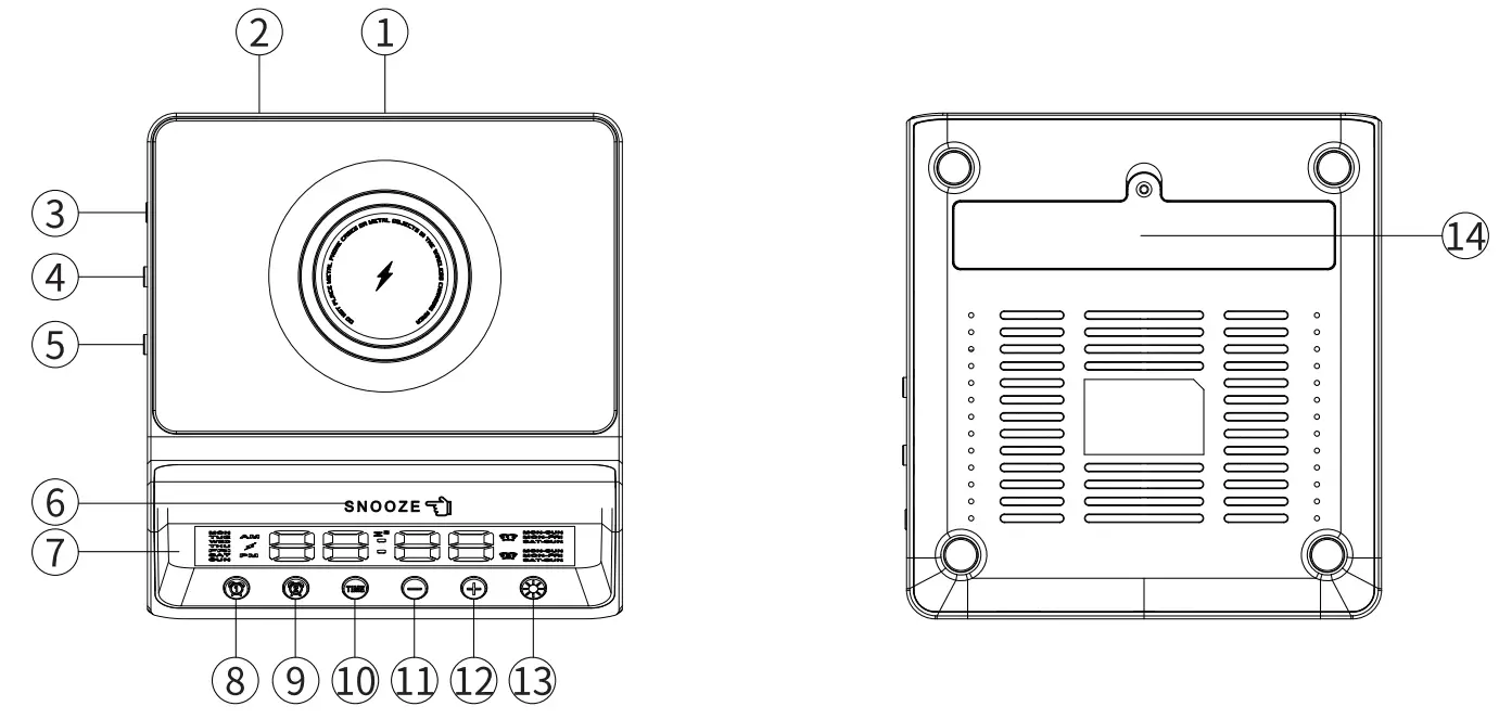 Snooze AW001 Wireless Charging Alarm Clock fig 6
