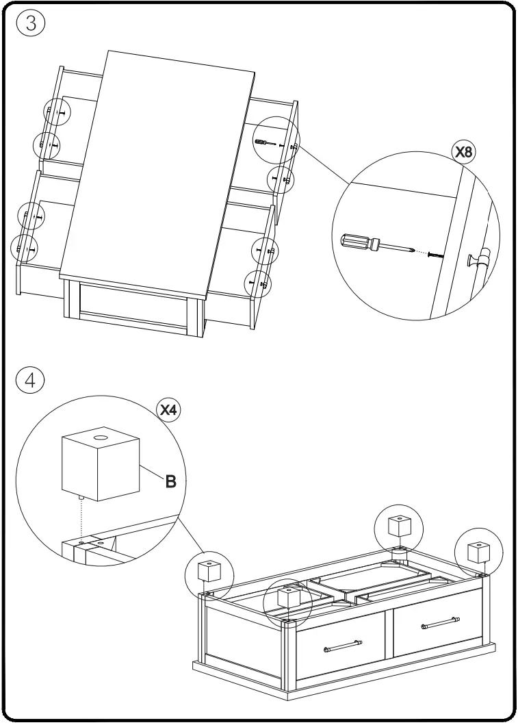 ASHLEY T998-20 Furniture Randale Cocktail Table fig 5