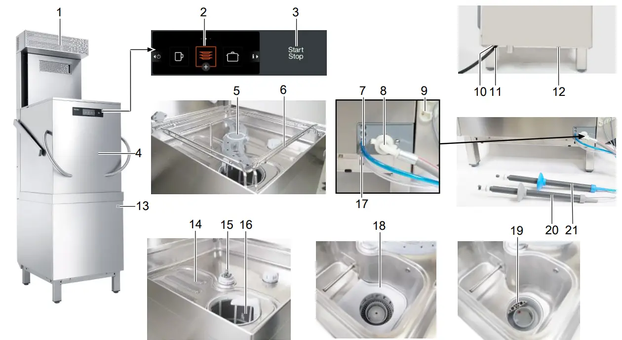 Miele PTD 901 Throughfeed Dishwasher Stainless steel - Fig 3