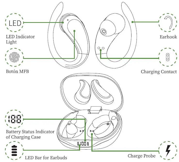 OYIB Store H31 Wireless Earbuds, Bluetooth 5.3 Headphones-2