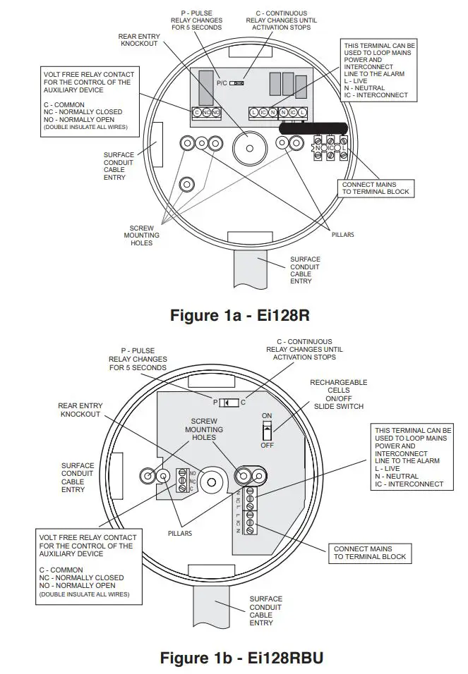 EI Electronics Ei128R Relay Bases for Smoke Heat and Carbon Monoxide Alarms Instruction Manual - Fig 1