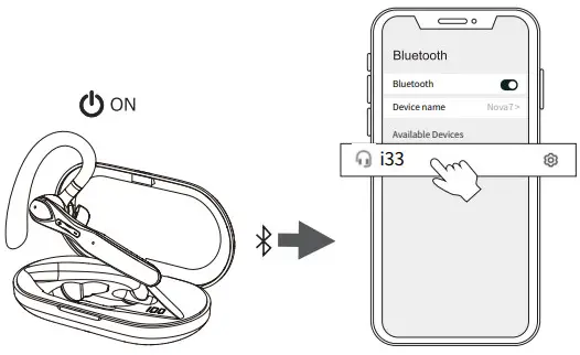 TAOPODO i33 Wireless Bluetooth Headset - Connect