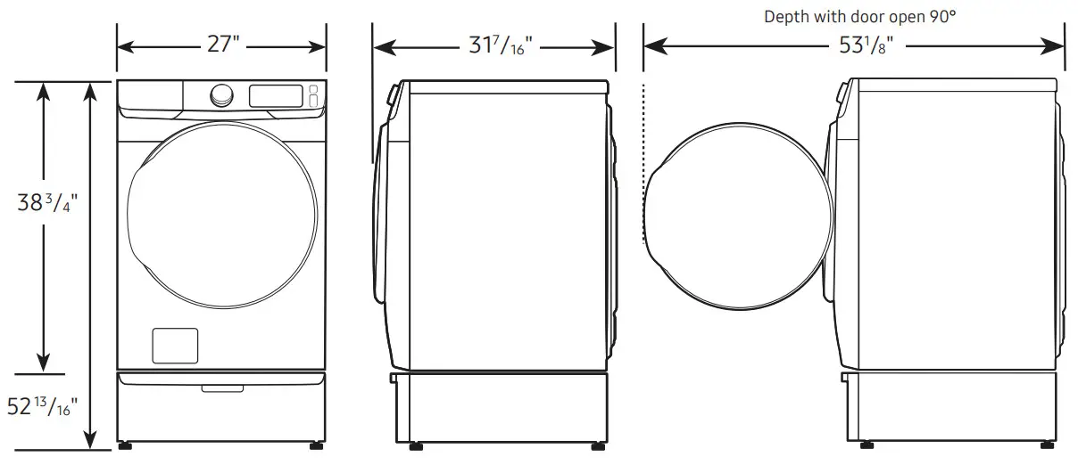 SAMSUNG DVG50BG8300 Smart Gas Dryer with Steam Sanitize Plus and Sensor Dry - fig