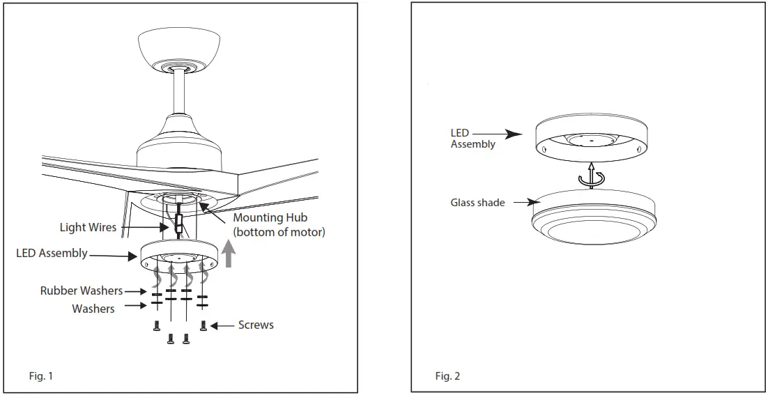 HINKLEY 903680FGT LDD 80 Inch Sculpt Indoor or Outdoor Ceiling Fan - ASSEMBLY