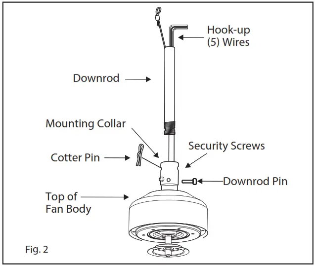 HINKLEY 903680FGT LDD 80 Inch Sculpt Indoor or Outdoor Ceiling Fan - HANGING THE FAN